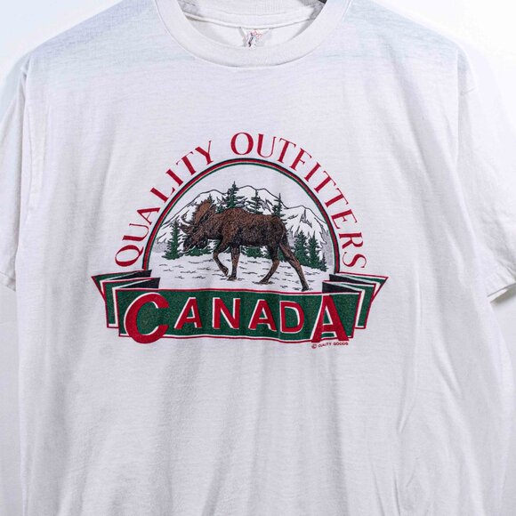 Canada Quality Outfitters Moose T-Shirt Large VTG 90s Nature Classic - Picture 4 of 8